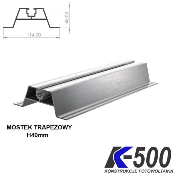 Mostek trapezowy H40mm L330mm z uszczelką EPDM