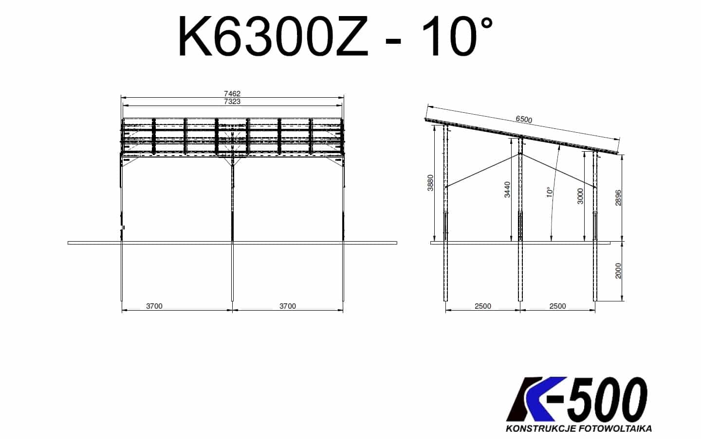 K6300Z CARPORT SZCZELNY 2x4250 NA 24 MODUŁÓW - obrazek 5