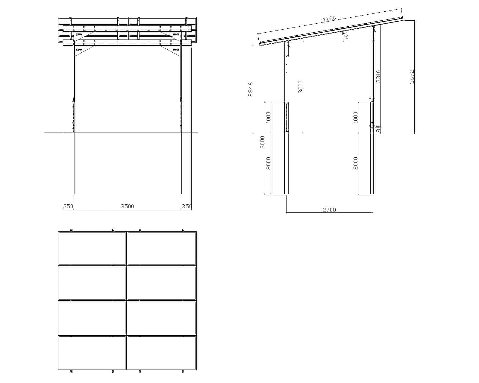 K6400 CARPORT 1x4200 (2090-2200) na 8 modułów R2 - obrazek 5